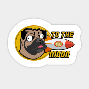 Pugcoin to the Moon Sticker